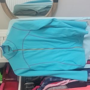 Eddie Bauer fleece teal and purple